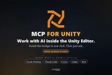Unity MCP 主视觉：标志与标语，在 Unity 编辑器中与 AI 协作